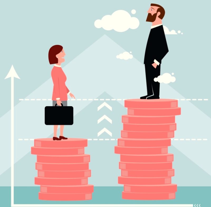 Vector illustration of Difference in salary