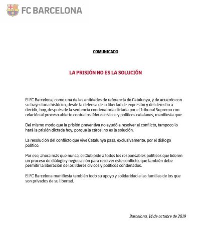 Comunicado FCB